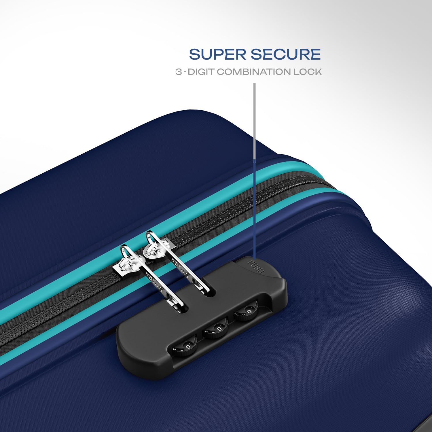 Safari Pentagon Pro 8 Wheels 55Cm Cabin Trolley Bag Hard Case Polypropylene, 360º Wheeling Carry on Luggage for Men & Women, Travel Bag, Suitcase for Travel, Trolley Bags for Travel, Navy - Image 4