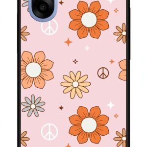 NDCOM for OnePlus Nord CE 5 Back Cover | Protective OnePlus Nord CE5 Back Cover | Shockproof OnePlus Nord CE 5G Case Cover | Retro Aesthetic Flowers Printed Metal Case