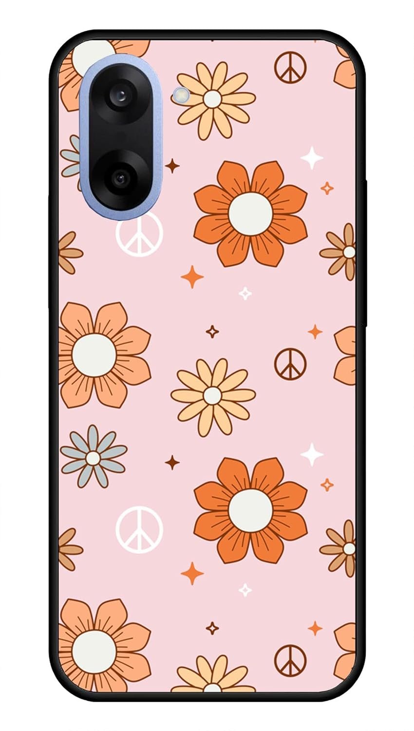 NDCOM for OnePlus Nord CE 5 Back Cover | Protective OnePlus Nord CE5 Back Cover | Shockproof OnePlus Nord CE 5G Case Cover | Retro Aesthetic Flowers Printed Metal Case