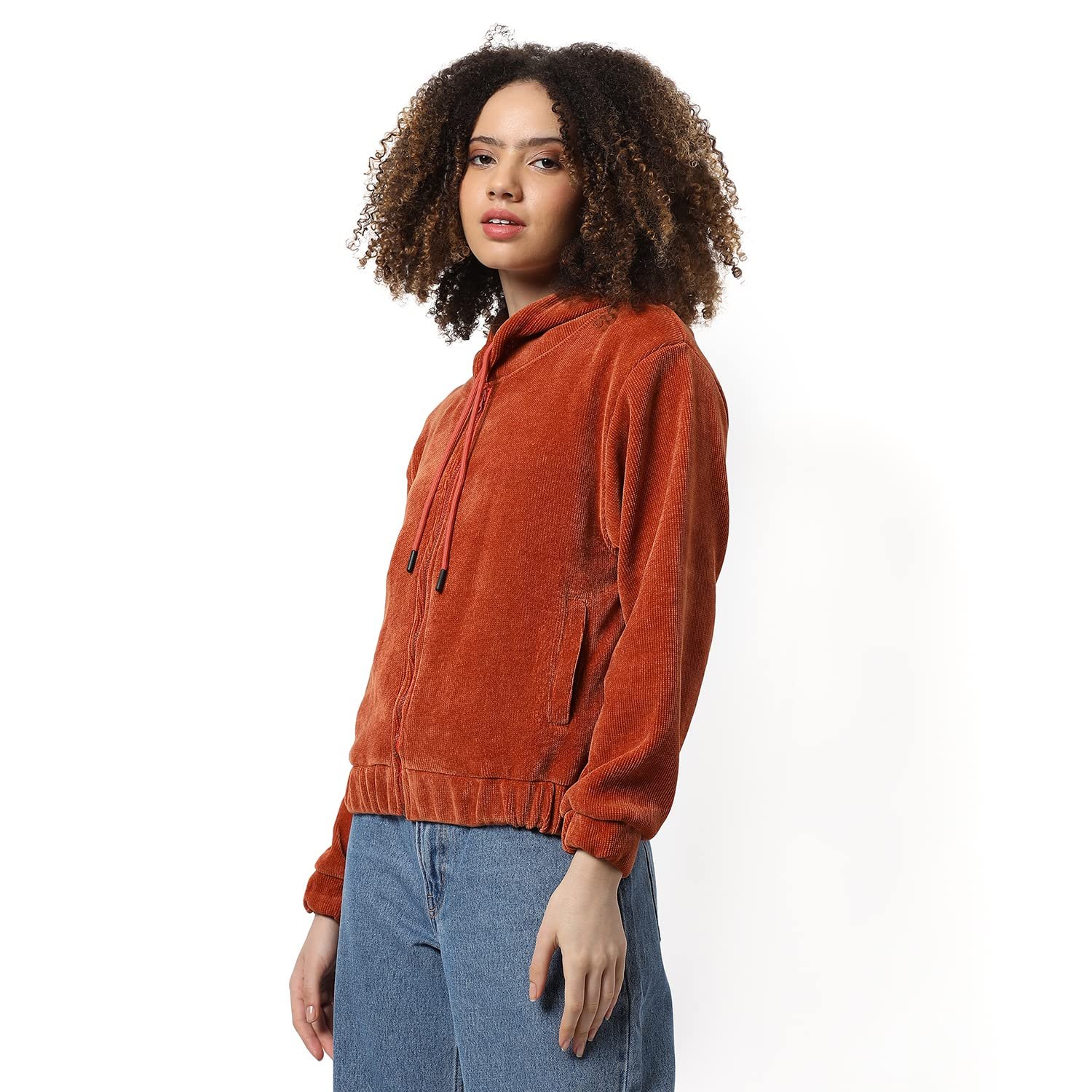 Campus Sutra Women Cotton Regular Fit Hooded Sweatshirt - Image 2