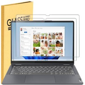 MUBUY 2 Pcs Tempered Glass Screen Protector for Lenovo Yoga 7i / Yoga 7 14 2-in-1 Touchscreen Laptop (14 inch), Scratch Resistant Anti Fingerprint 9H Hardness Screen Filte