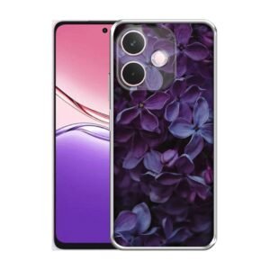 Amazon Brand-Solimo Purple Flowers Printed Silicon Soft TPU Back Case Cover for Oppo A5 Pro 5G