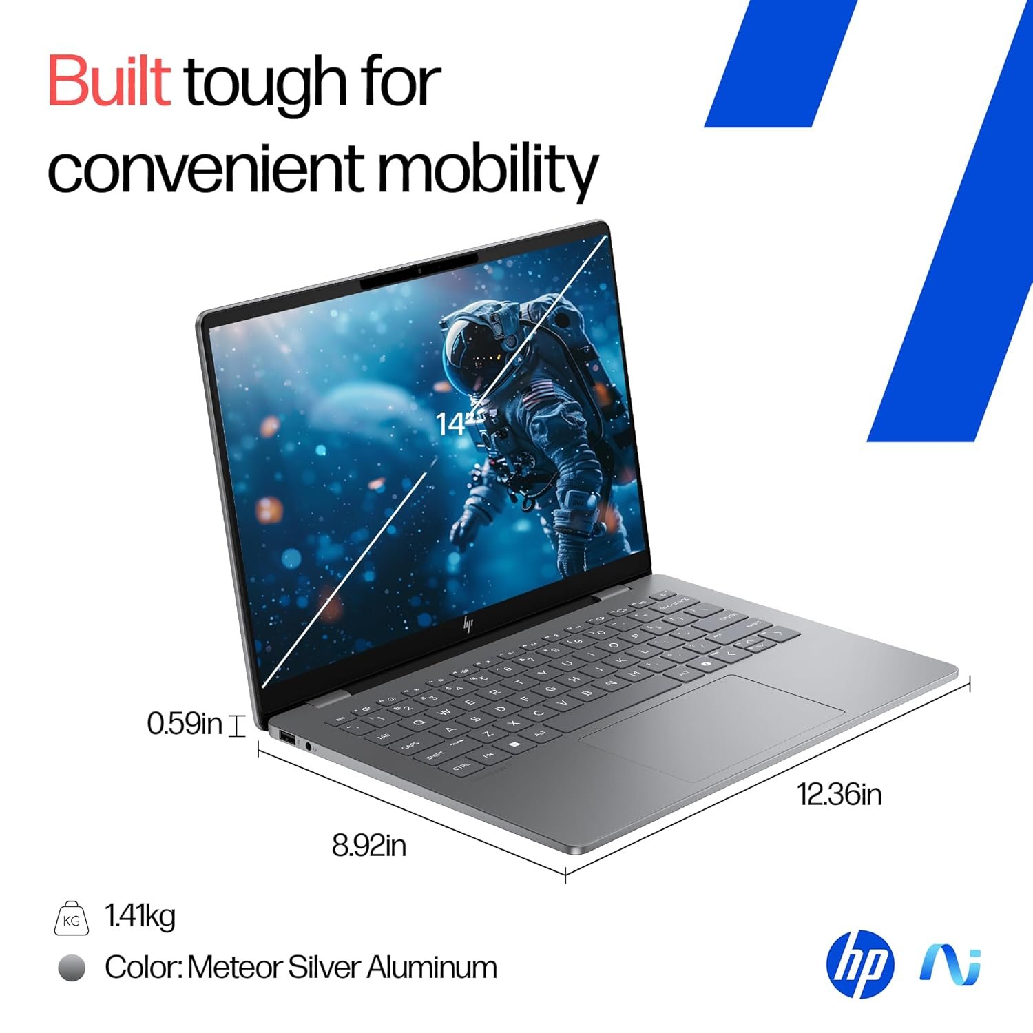 HP OmniBook 7 OLED, Intel Core Ultra 7 255H (32GB LPDDR5,1TB SSD), 3K, 0.2 ms, Micro-Edge, 14''/35.6cm, Win 11, M365, Office 24, Meteor Silver,1.5kg, fr0116TU, 5MP Camera w/Shutter, Backlit AI Laptop - Image 16