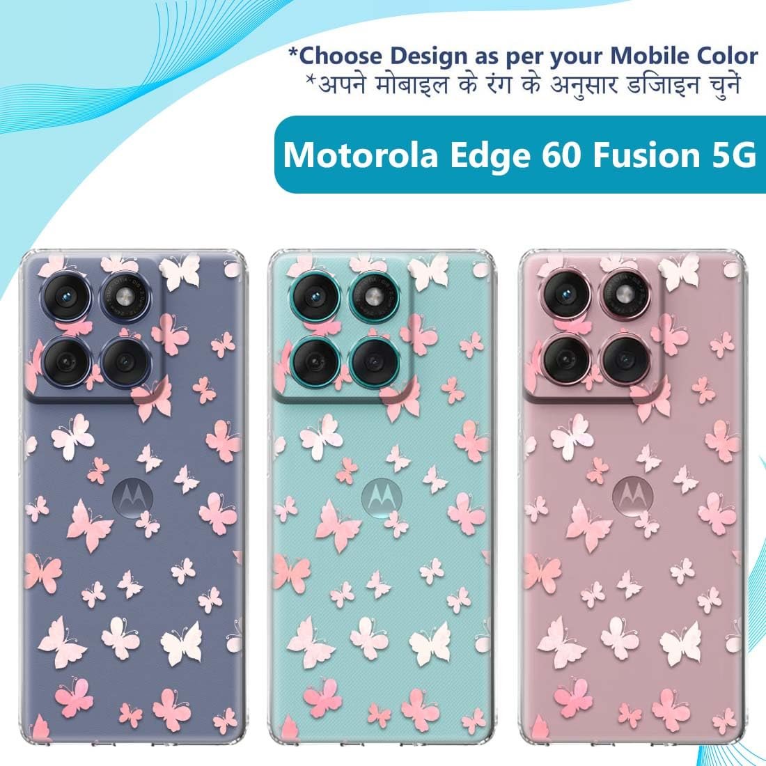 Fashionury Silicone Designer Printed Back Case Cover for Motorola Edge 60 Fusion -D0012 - Image 3