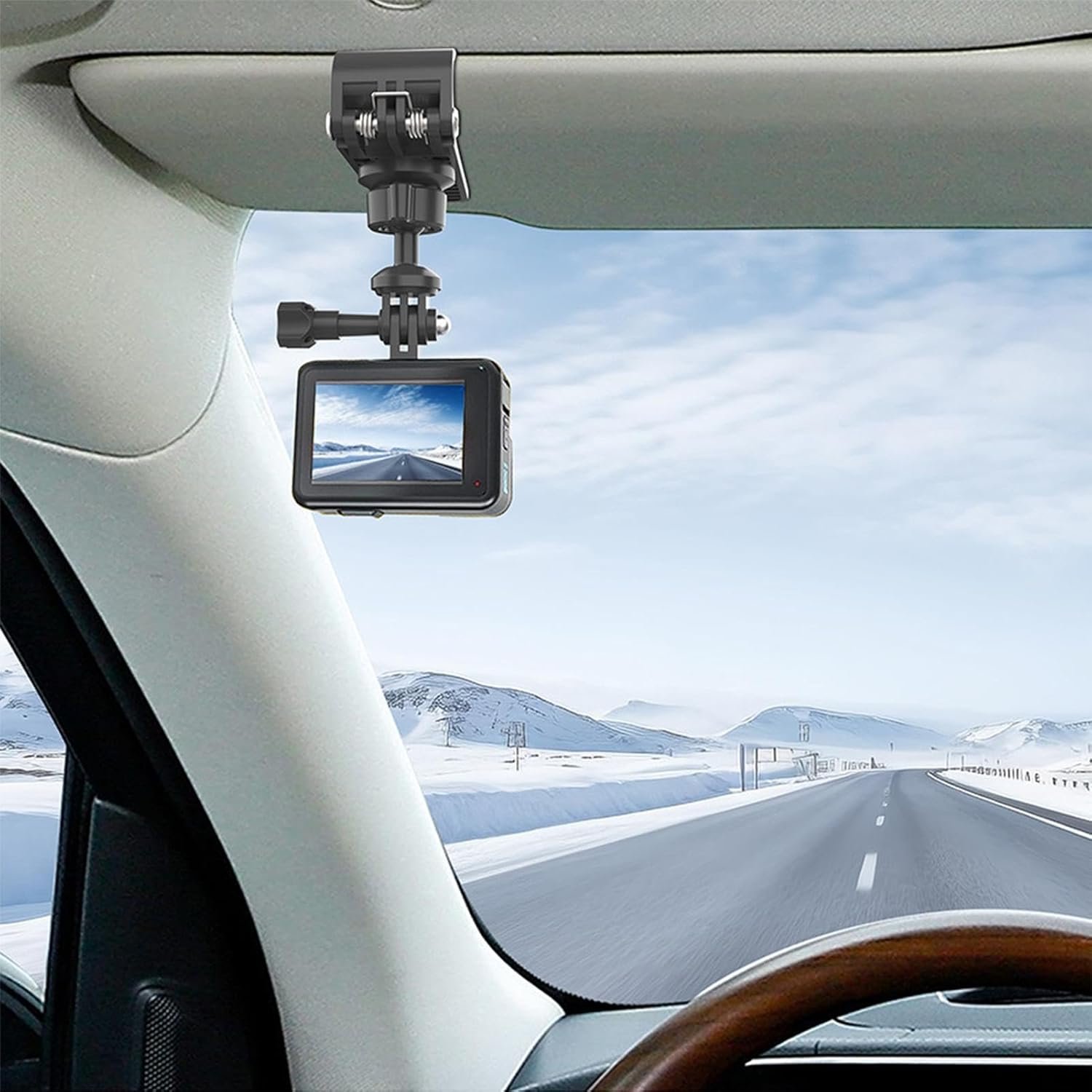 Camera Mount for Car, Sport Camera Mount, Sun Visor Holder with Go Pro Hero 13 12 11 10 9 8 7 6 5 4, for DJI Osmo Action 5 Pro/4/3 for Insta 360 X5 X4 X3 Ace Pro2 Accessories - Image 7