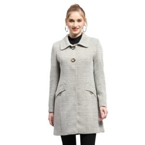 Monte Carlo Womens Self design Collared Neck Full Sleeve Coat (224067342)
