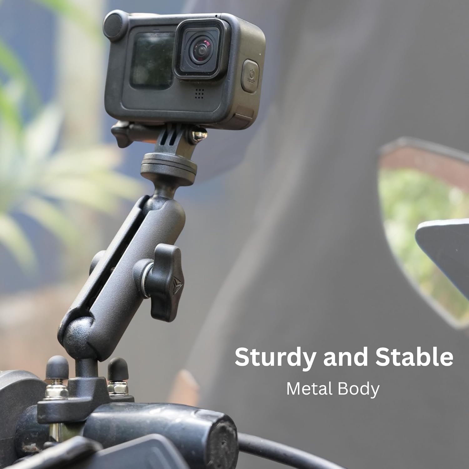 Yellowfin Action Camera Aluminium Alloy Holder Compatible With Gopro Bike Mount With Two 360° Rotational Angle For Bike Motorcycle And Bicycle (Handlebar Attachment) - Image 2