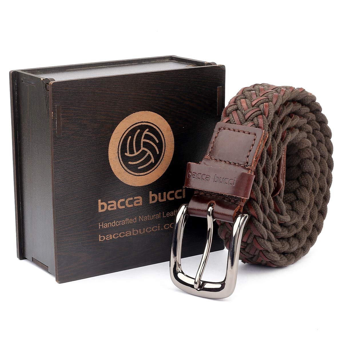 Bacca Bucci Italian Woven leather and Cotton Elastic braided belt for men with Alloy buckle - Image 7
