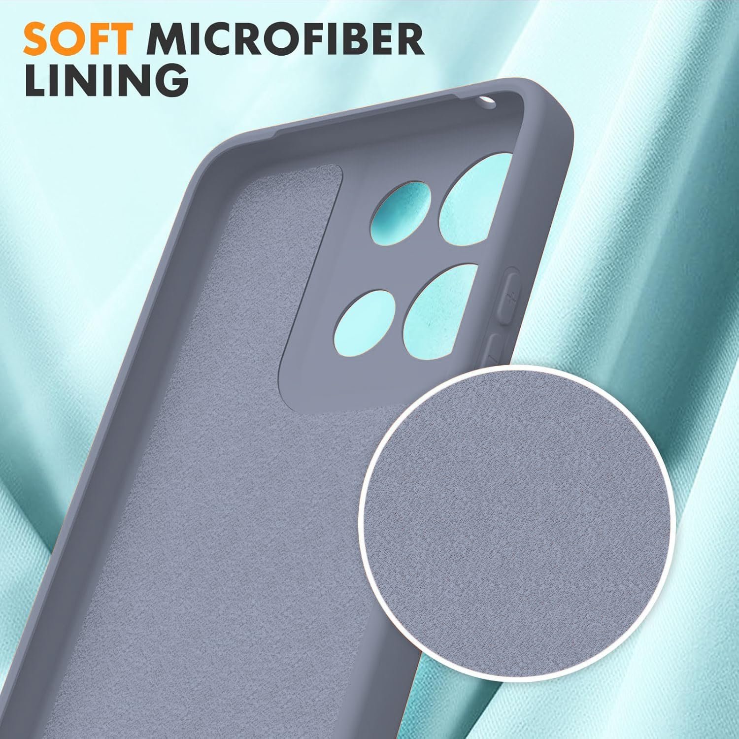 DIZORO Microfiber Candy Case for Motorola Moto Edge 60 Fusion 5G / Edge 60 5G Smooth Touch Cushion Liquid Soft Silicone Gel Phone Cases Non-Slip Full Body Protective Back Cover Lavender Grey - Image 2