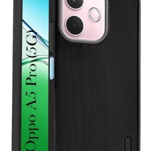 Back Cover for Oppo A5 Pro 5G, Super Frosted Raised Camera Protect | Textured Grip Design | Ultra-Soft Dotted Slim-Fit Design | Microfiber Cloth Inside | (Black)
