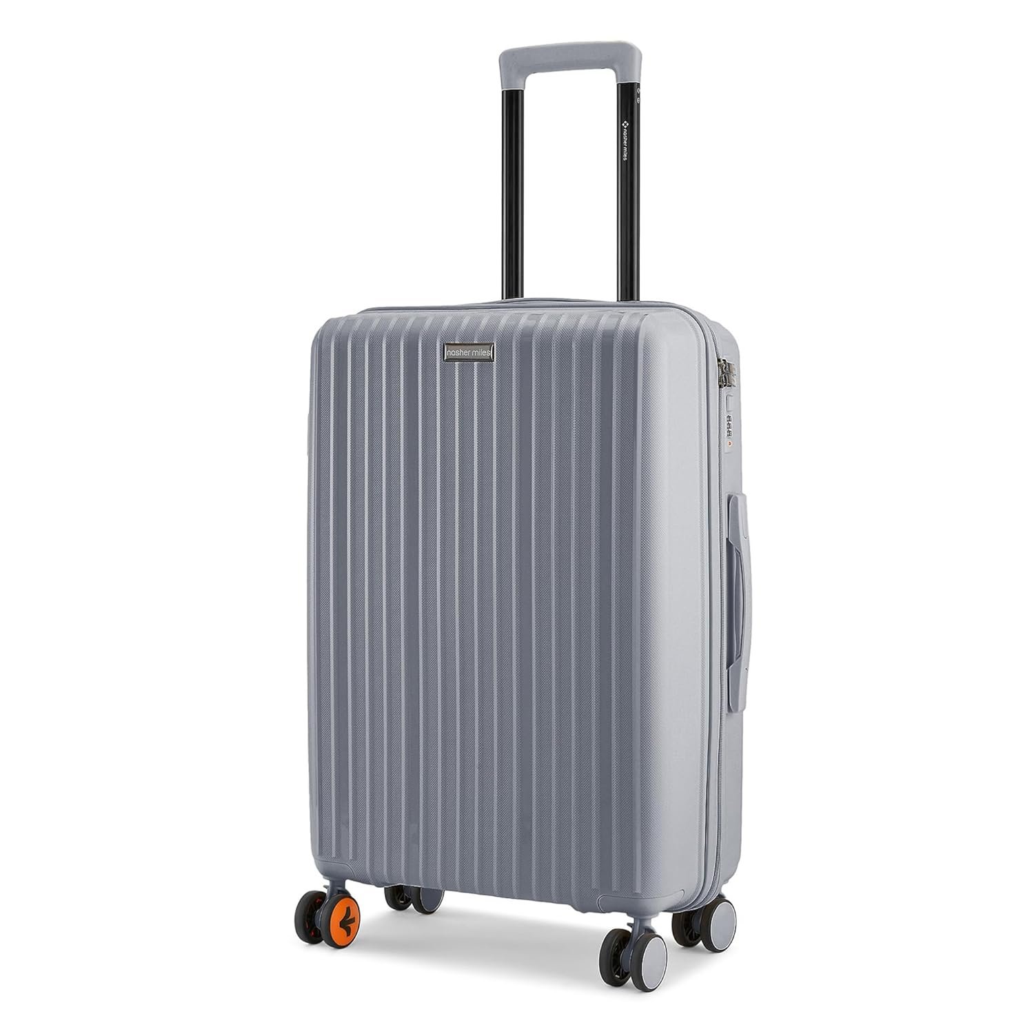 Nasher Miles Pondicherry Hard-Side Polypropylene 8 Wheels Double Spinner Check-in Luggage Grey 24 inch |65cm Trolley Bag, Medium