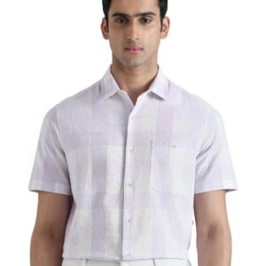MUFTI Grey Checks Slim Fit Shirt