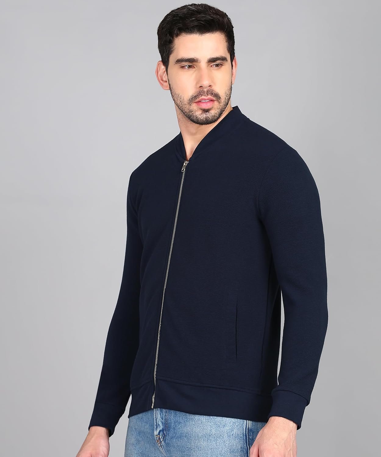 Alan Jones Clothing Men's Cotton Blend Regular Solid Corduroy Front Zipper Jacket - Image 3