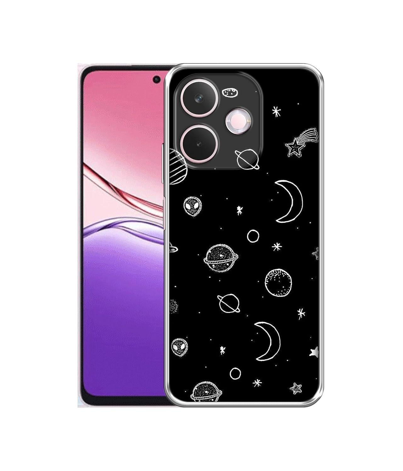 Space Stars Universe Printed Silicon Soft TPU Back Case Cover for Oppo A5 Pro 5G