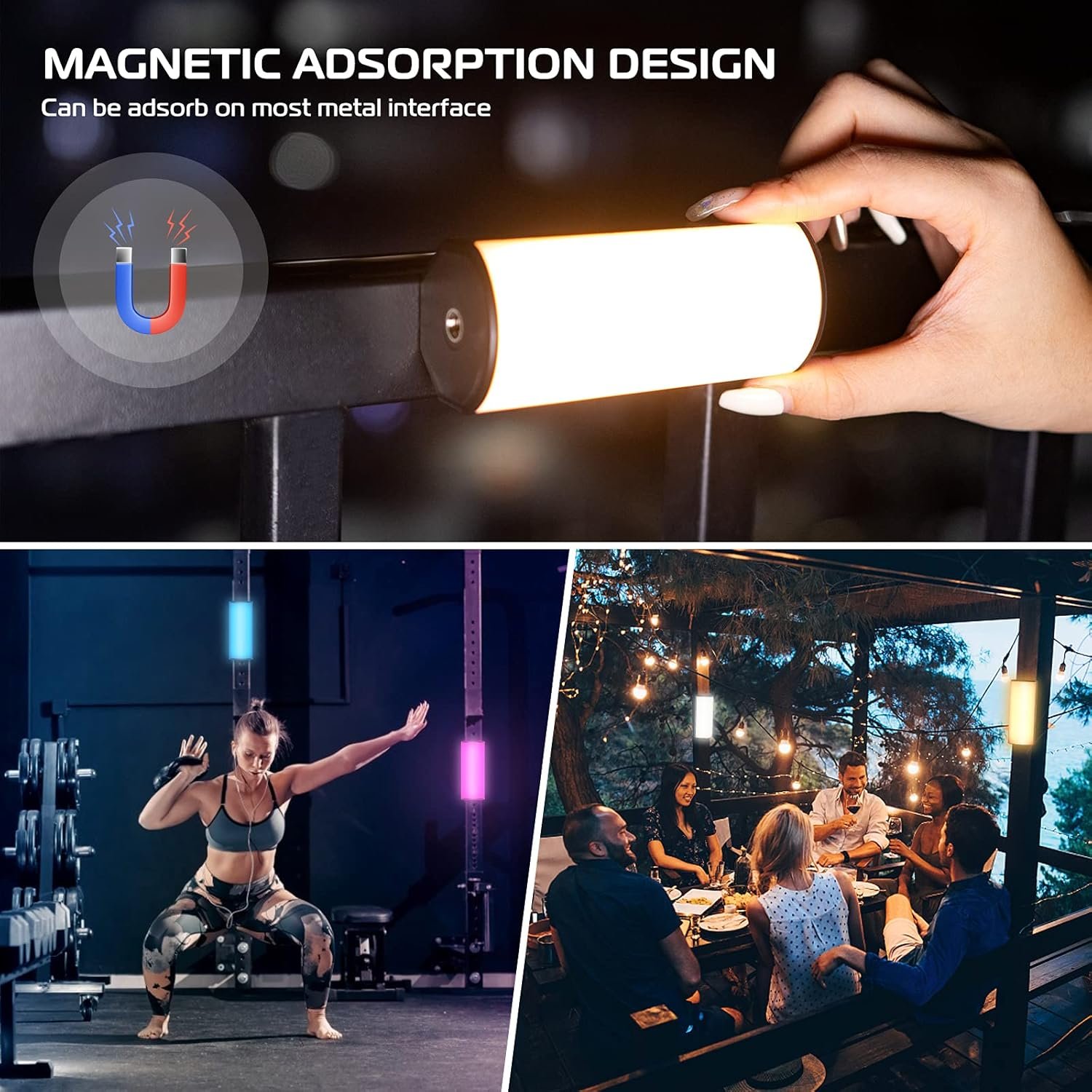 Ulanzi Handheld Light Wand, 360° RGB Led Video Light, 2000Mah Rechargeable Mini Light Stick, 2500-9000K Dimmable Camera Light W LCD, Support Magnetic Attraction, Black, (2637-Ca10) - Image 4