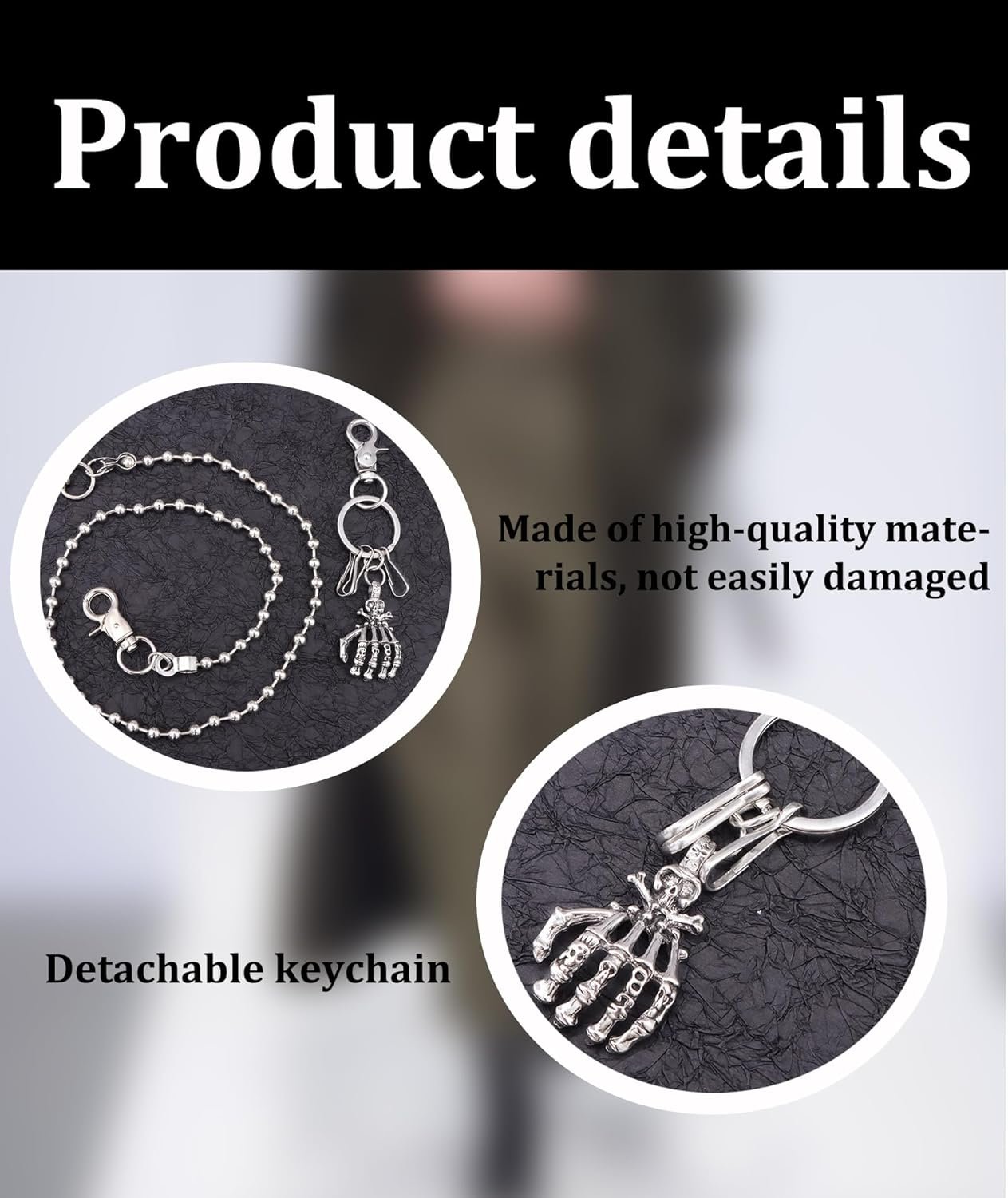 Gothic Jewellery, Jeans Chain for Men, Stylish Waist Chain for Motorcycle Riders Suitable for Daily Fashion Accessories - Image 3