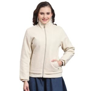 Monte Carlo Womens Solid Full Sleeve Stand Collar Casual Jacket (223062487)