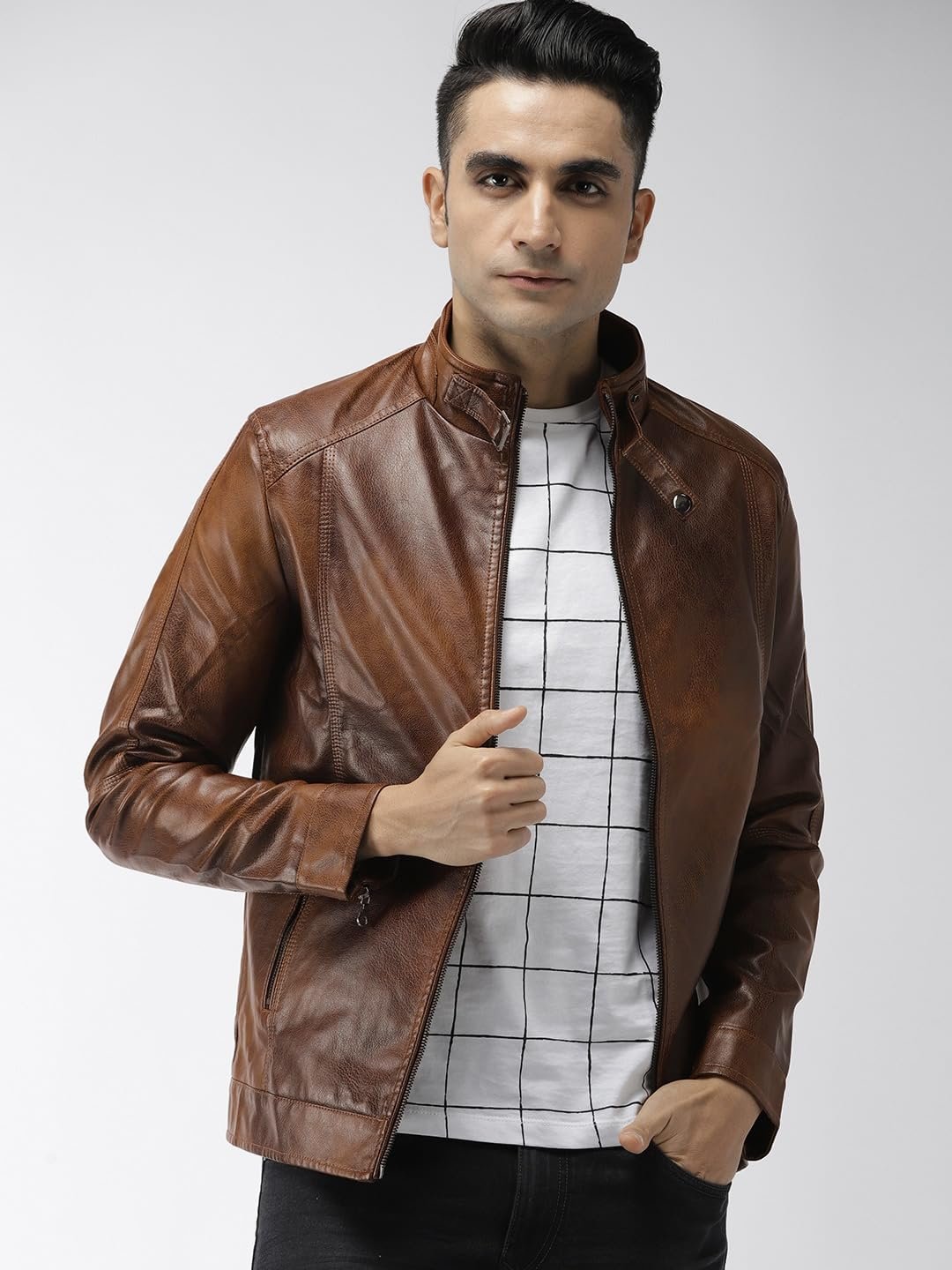 The Indian Garage Co Men Polyurethane (PU) Standard Length A-Line Coat - Image 2