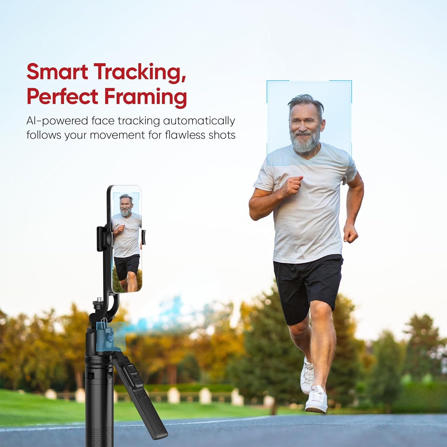 Kodak ST22A 65-inch Selfie Stick Tripod Stand with Portable AI Face 360° Tracking with Wireless Remote Control, for DSLR, Smartphone & Action Camera for Vlogging Travel Photography - Image 3