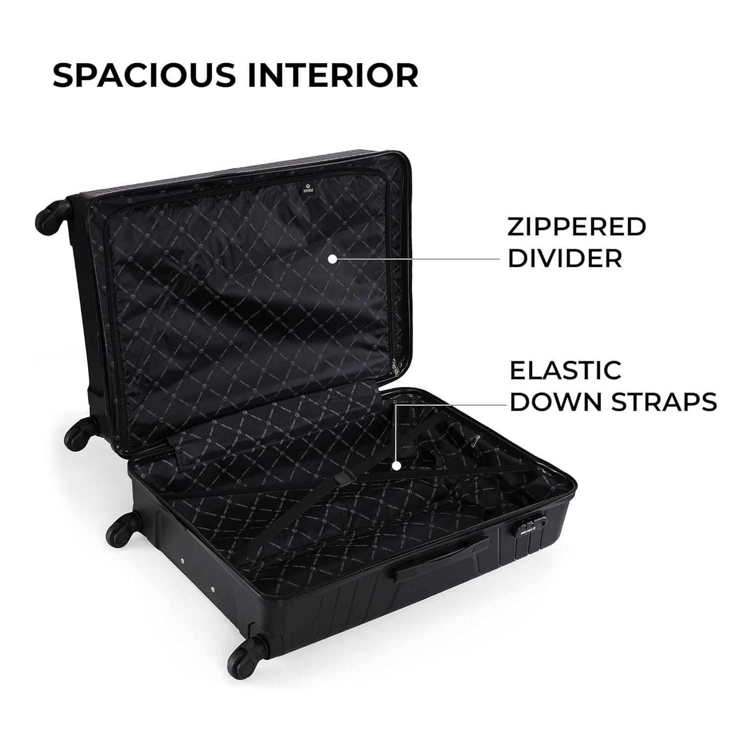 Stony Brook by Nasher Miles Crescent Hard-Sided Polypropylene Check-in Luggage Black 28 inch |75cm Trolley Bag - Image 6