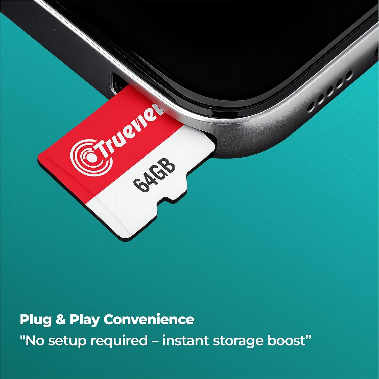 Trueview 64GB Memory Card Class 10, Up to 70 Mbps Reading & 30 Mbps Writing Speed with High Performance of Data Transfer & Lower Power Consumption for Portable Devices - Image 3