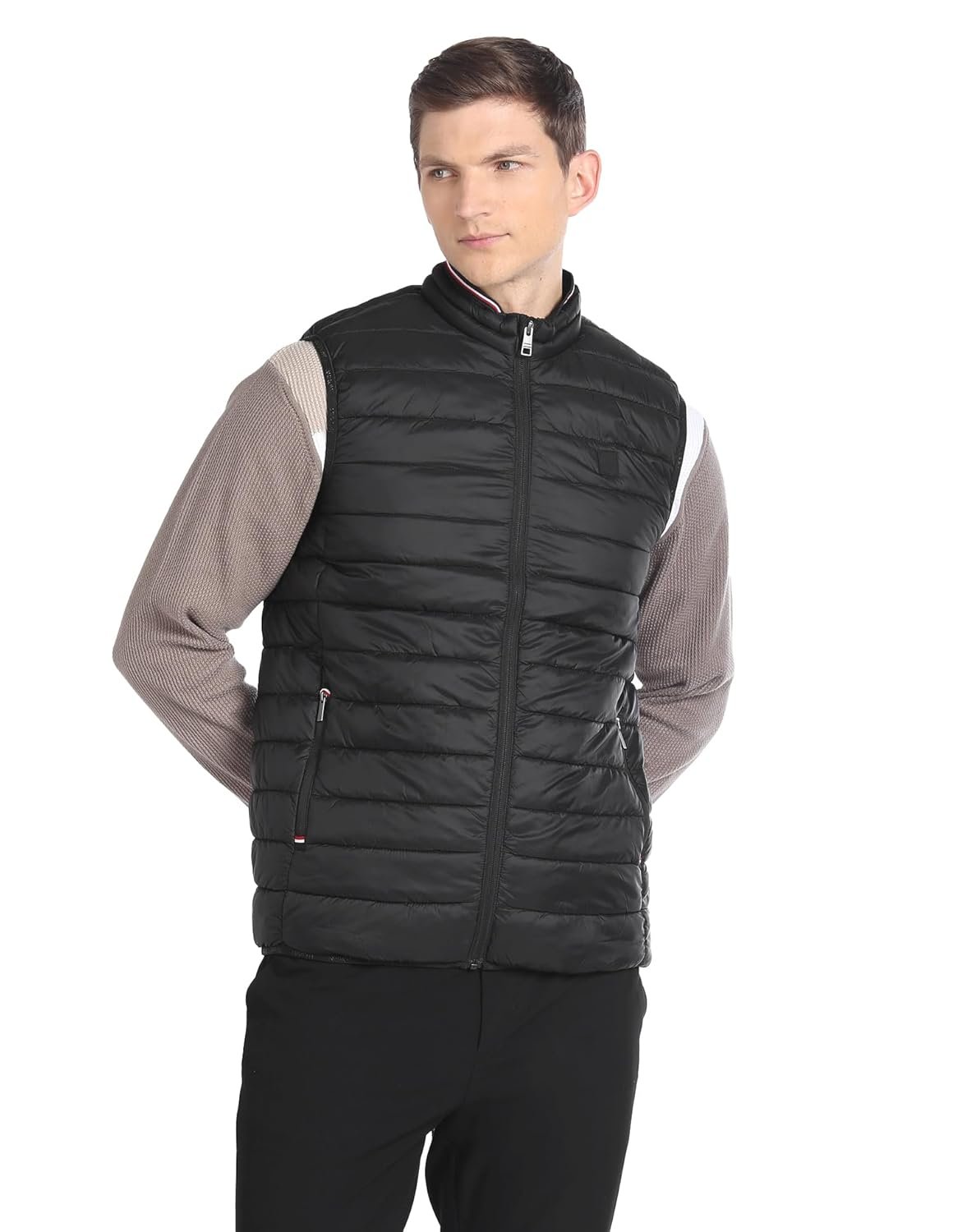 Arrow Men's Standard Length High Neck Sleeveless Puffer Jacket