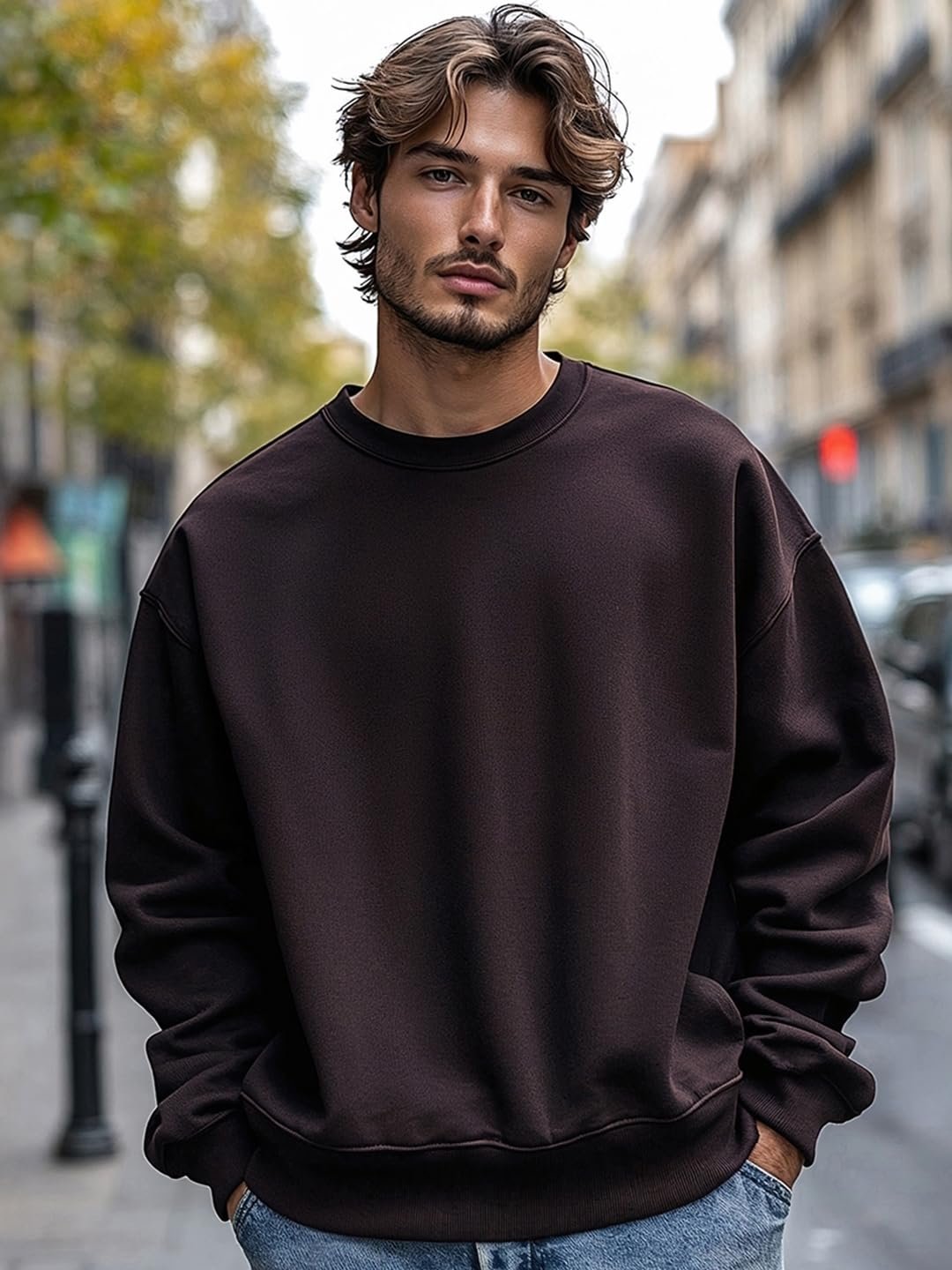 Bewakoof Men's Fleece Oversized Fit Sweatshirt Heavy Duty® 1.0 | Sweatshirt for Man Winter Wear - Image 2