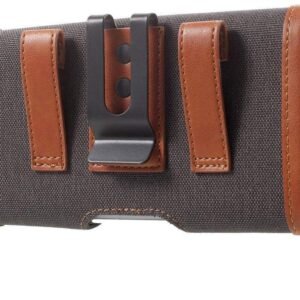 Helix Multi Function Leather Mobile Phone Waist Bag Holster Belt Pouch Case for OnePlus Nord CE5 – Brown