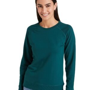 Amazon Brand – Symbol Women’s Cotton Blend Round Neck Regular Fit Cropped Sweatshirt (Pullover) (Available in Plus Sizes)