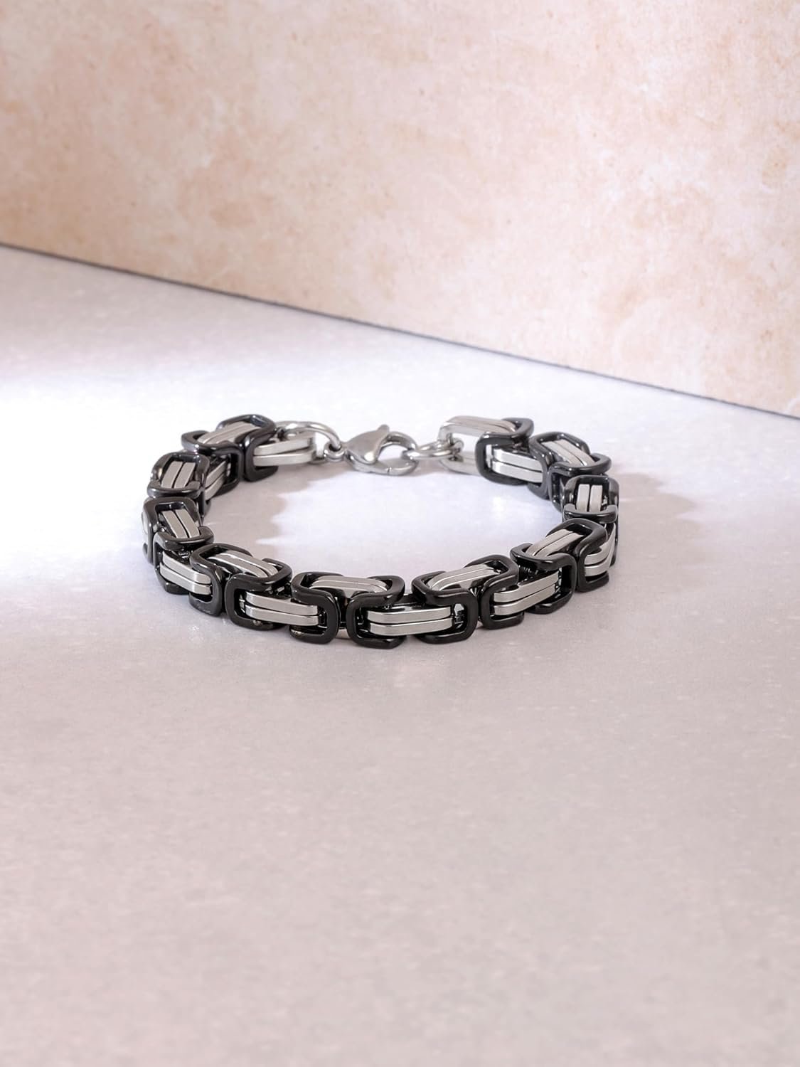 Yellow Chimes Bracelets for Men and Boys Fashion Bracelet for Men |Silver Toned Durable Stainless Steel Chain Bracelet for Men | Birthday Gift for Men and Boys Anniversary Gift for Husband - Image 2