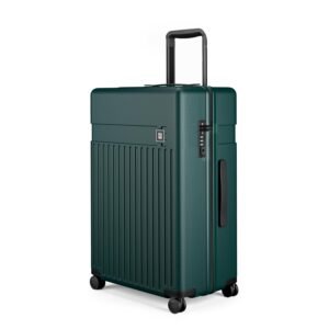EUME Classic Check-in Large 75 Cm Luggage Trolley Bags for Travel, Forest Green | Polycarbonate (PC) 8 Hinomoto Wheels Suitcase | Trolley Bag Large Size