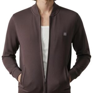 DAMENSCH Winter Jacket For Men, Textured Zipper Sweatshirt For Man, Shape and Colour Retaining ReNEWd Ottoman Zip Bomber Jacket