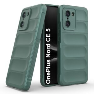 amazon basics Back Case Cover for OnePlus Nord CE 5 | Compatible for OnePlus Nord CE 5 Back Cover | Liquid Silicon Magic Case with Camera Protection | Dark Green