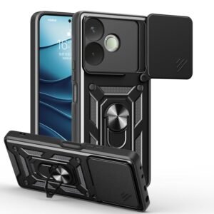 YUWOO Back Cover for Oppo A5 Pro 5G |Shockproof Cover|Military Grade Protection|Camera Slider for Protection Back Cover for Oppo A5 Pro 5G (Black)