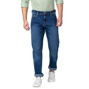 Spykar Blue Mid Rise Comfort Fit Jeans for Men