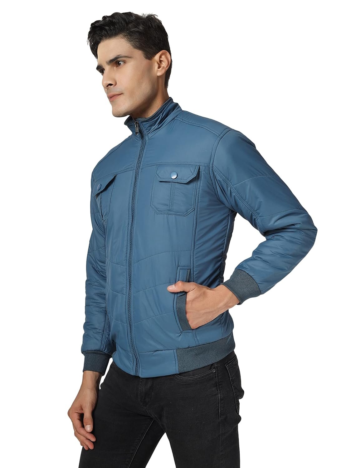 TrapNation Men's Solid Regular Jacket Jerkin Storm - Image 4