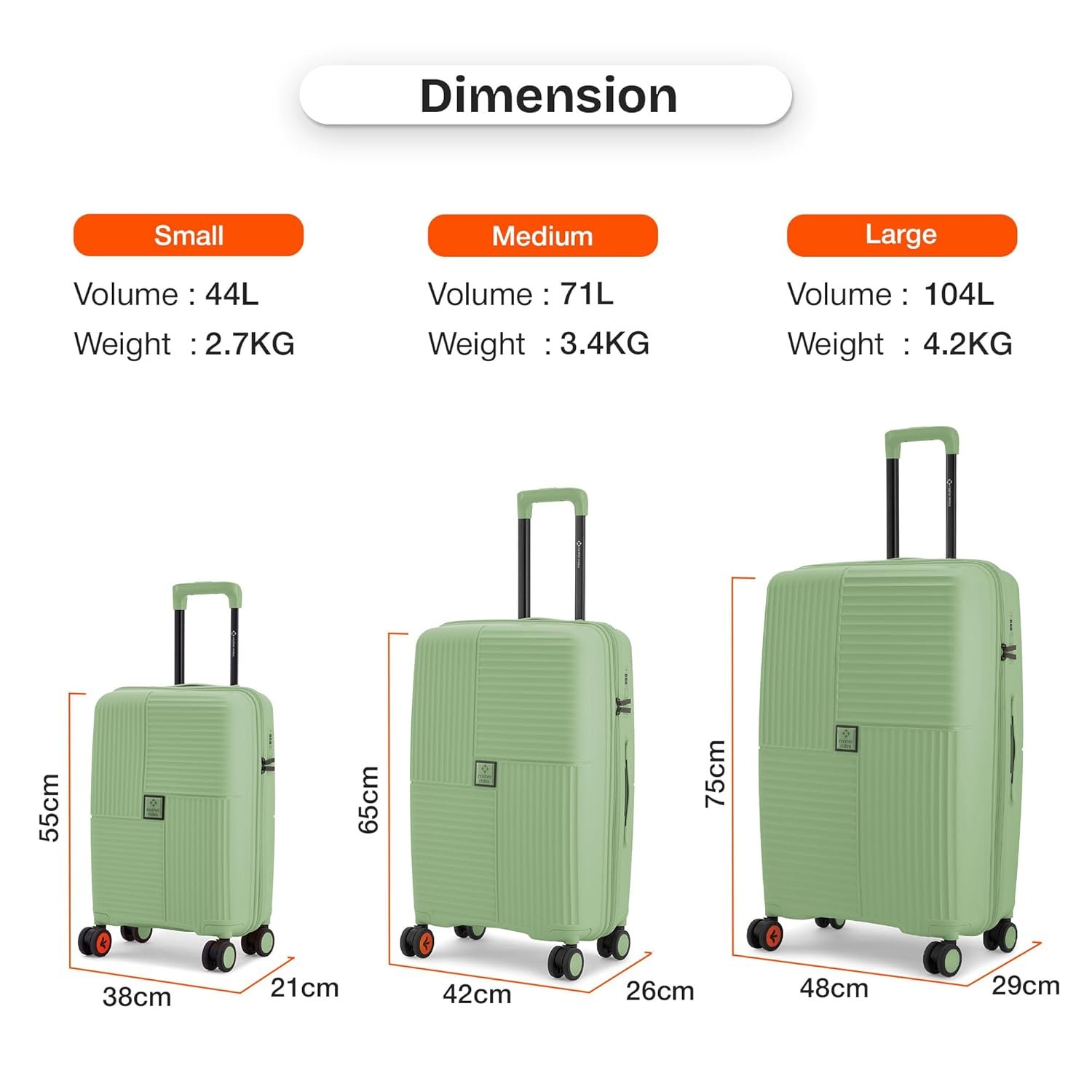 Nasher Miles Polypropylene In-Line Skate Singapore Hard-Sided Check-in Luggage 28 inch | 75cm | 8 Wheels Large Trolley Bag for Travel | Suitcase (Avacado Green) - Image 7