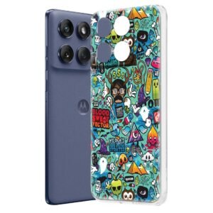 Fashionury Designer Soft Back Cover Case Compatible for Moto Edge 60 Fusion, Printed,Transparent,Flexible, Silicon for Motorola Edge 60 Fusion -D1008