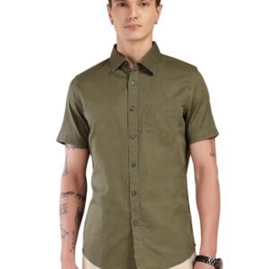 Thomas Scott Men’s | Solid | Half Sleeve | Regular Fit | Premium Irish Linen | Spread Collar | Casual Shirt