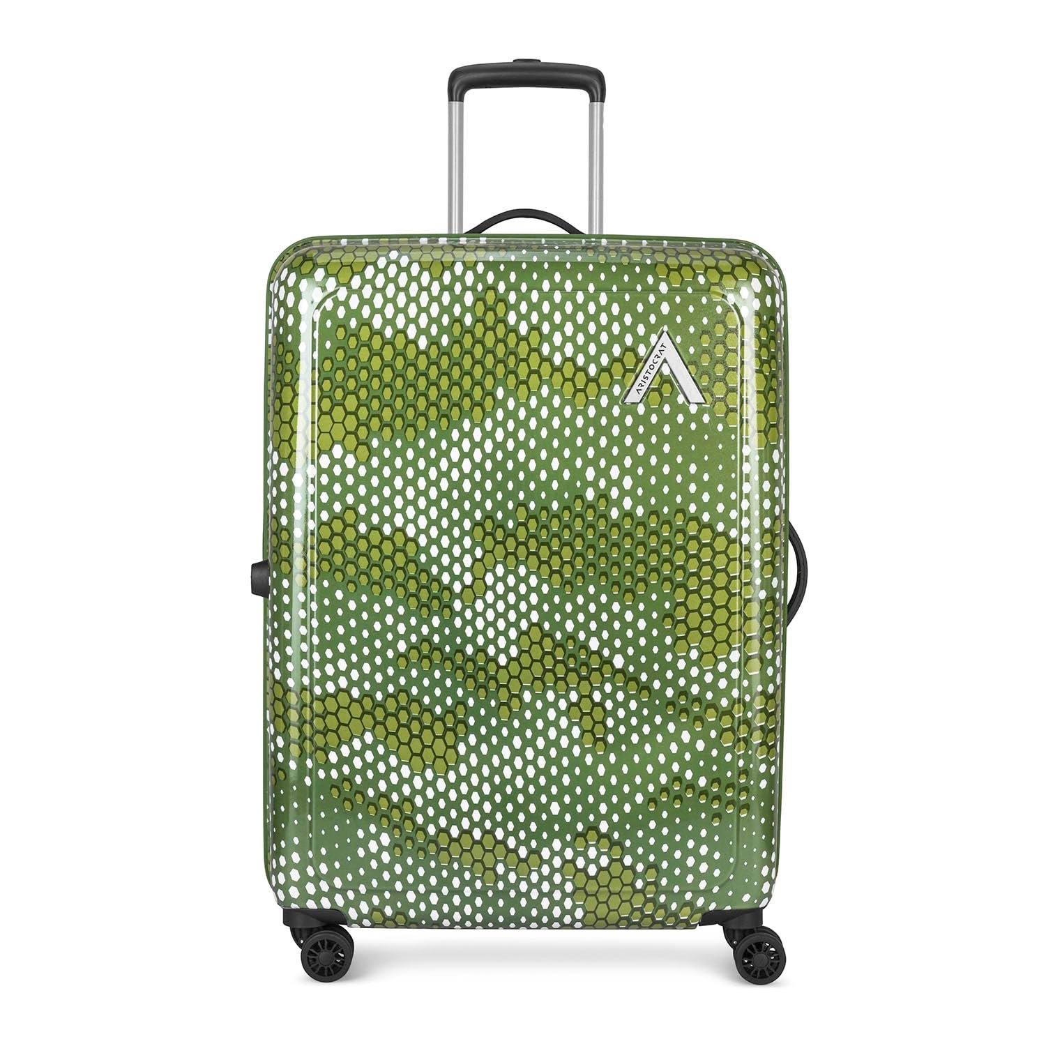 Aristocrat Combat Check-in Trolley Bag, 73 Cm Large Hardside Luggage | 8 Wheels, Combination Lock | Polycarbonate | 5 Year International Warranty | Green - Image 2