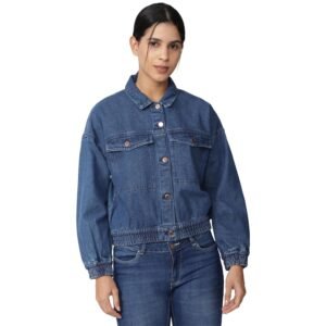 Van Heusen Women’s Regular Fit Casual Solid Denim Jacket