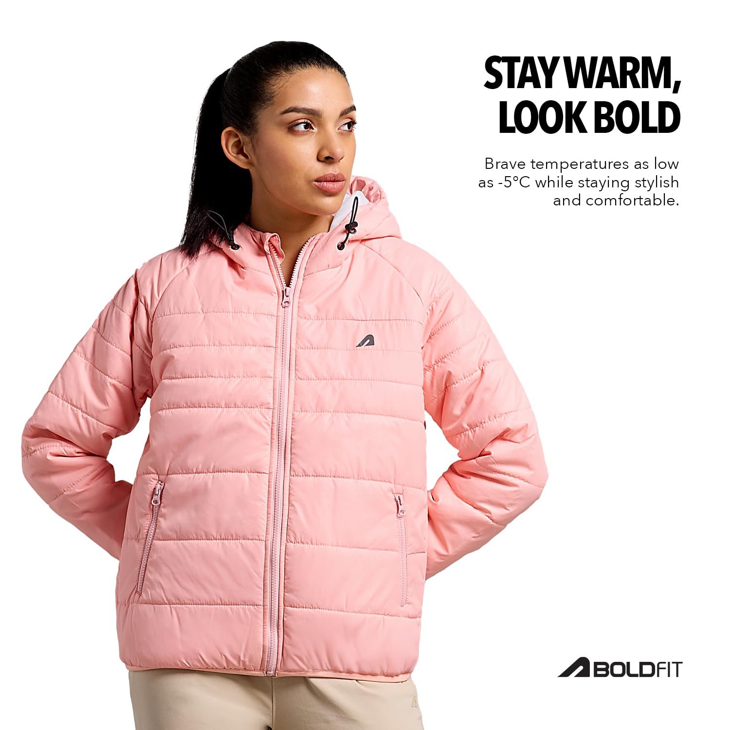 Boldfit jacket for woman puffer winter jacket for woman standard length jackets for women stylish latest hooded winter wear jackets for women cozy jerkins for ladies - Image 4