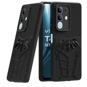 Amazon Brand – Solimo Back Cover for Vivo T4X / IQOO Z10X 5G | 3D Silicon with Cloth | Shockproof | Stylish Bumper Case (Black)