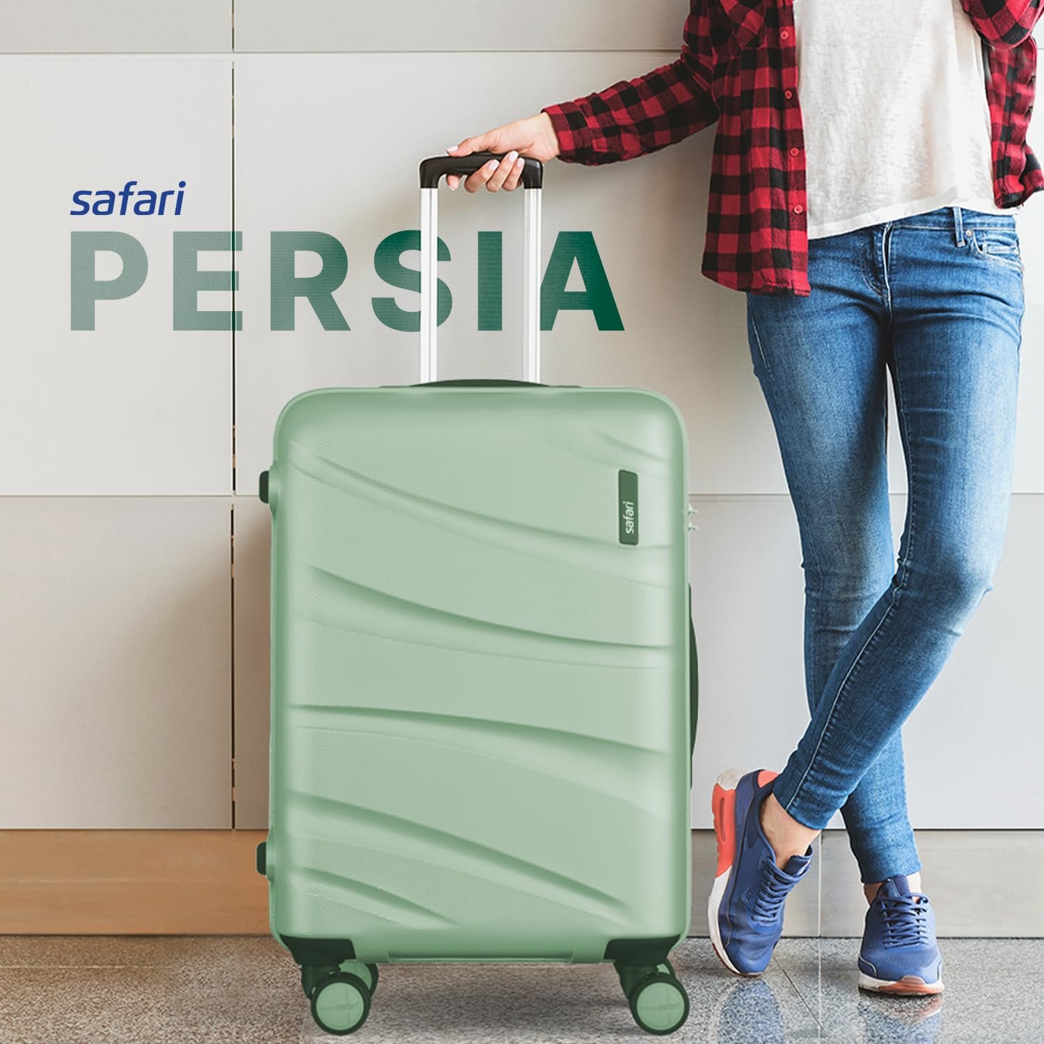 Safari Large Persia 8 Wheels 77cm Checkin Trolley Bag Hard case Polycarbonate 360 Degree Wheeling System Luggage, Travel Bag, Suitcase for Travel, Trolley Bags for Travel, Jade Green - Image 9