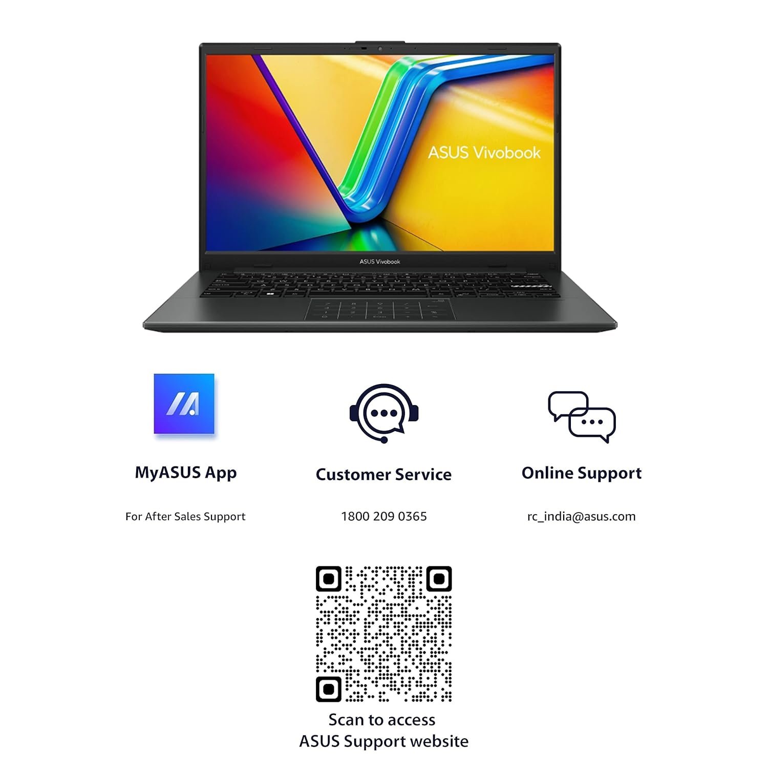 ASUS Vivobook Go 14 (2023), AMD Ryzen 3 7320U, 14-inch (35.56 cm) FHD, Thin & Light Laptop (8GB/512GB SSD/Windows 11/Office 2021/Alexa Built-in/Mixed Black/1.38 kg), E1404FA-NK322WS - Image 8