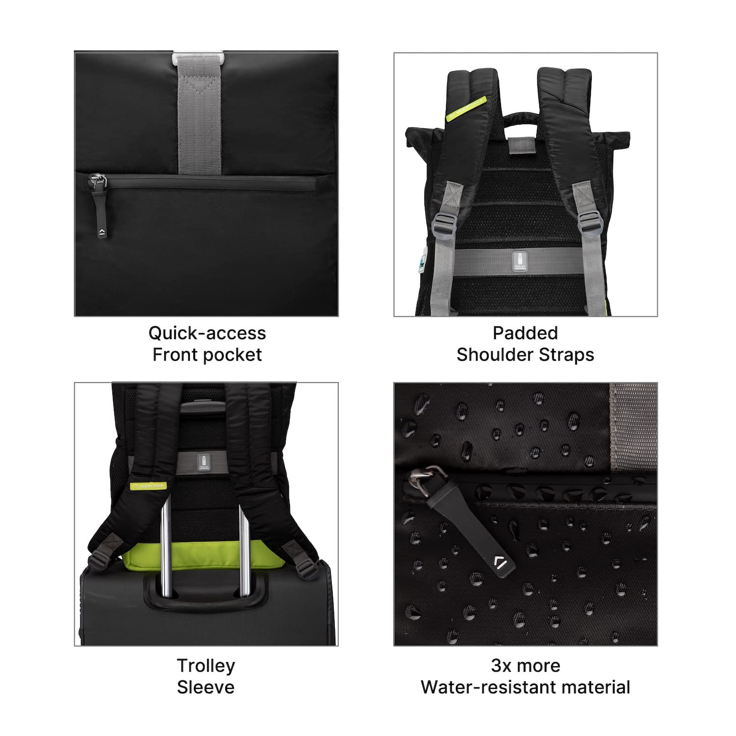 uppercase 14 Ltrs Medium (14.6 Inch) Laptop Backpack 2100EBP1 Roll Top Office College 3x More Water Repellent Sustainable Bags With Rainproof Zippers For Unisex - Image 4