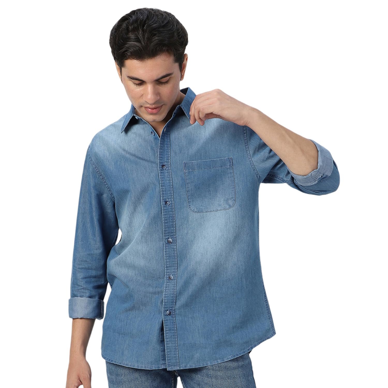 Urbano Fashion Men's Full Sleeve Regular Fit Casual Denim Shirt