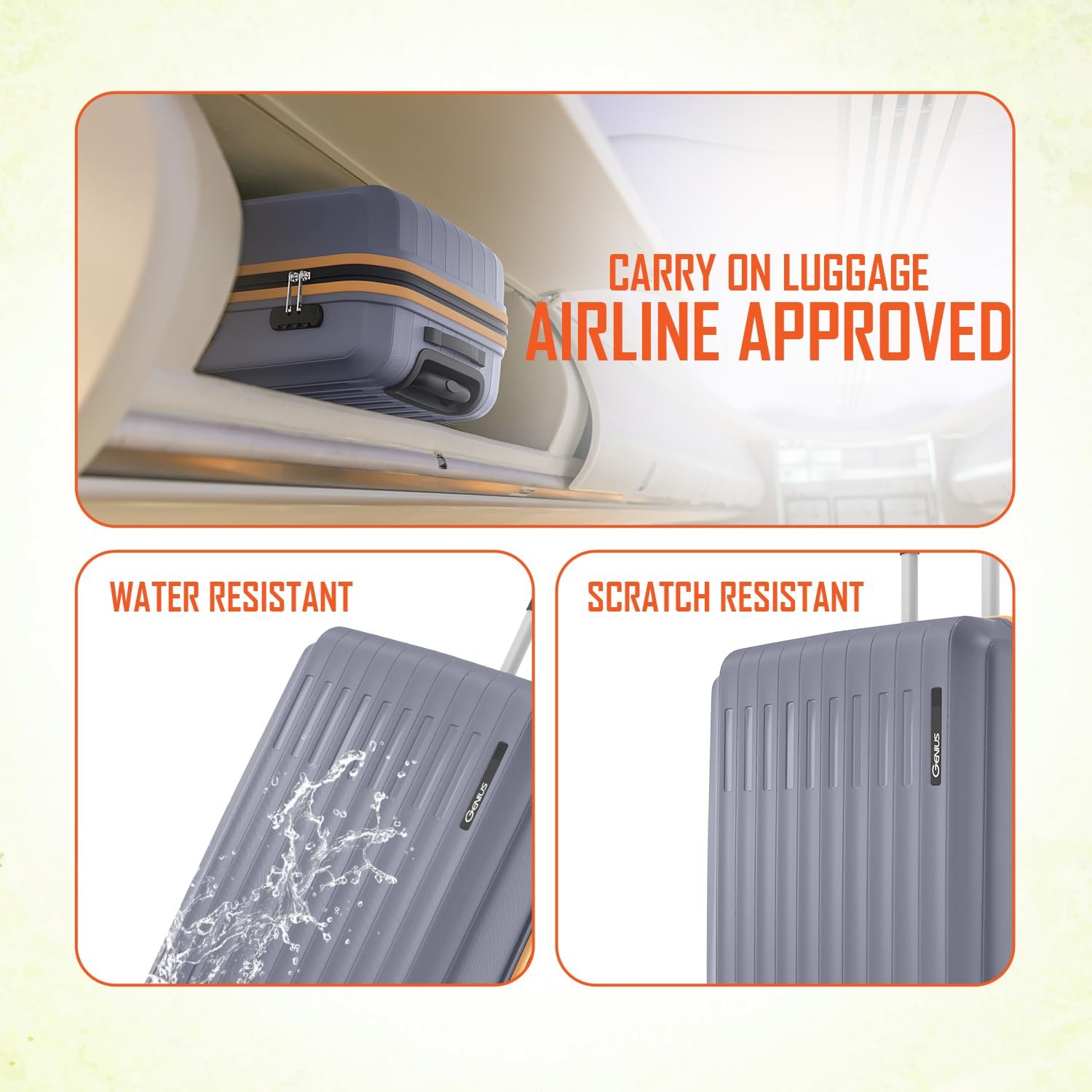 Safari Genius Alley 55cm Cabin Trolley Bag Hard Case Polypropylene, 4 Spinner Wheels, 360 Degree Wheeling Carry on Luggage, Travel Bag, Suitcase for Travel, Trolley Bags for Travel, Flintstone - Image 6