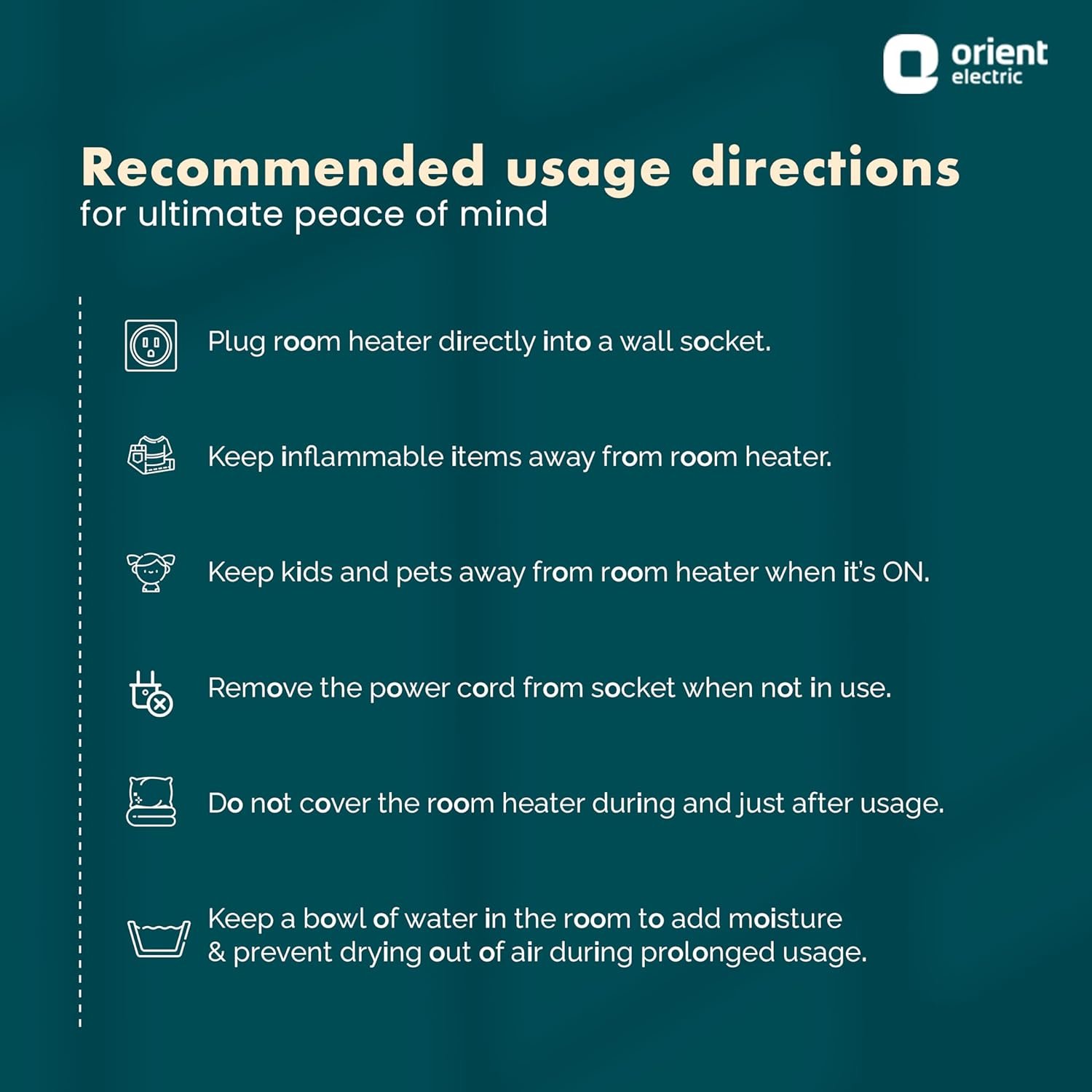 Orient Electric Quartz Room Heater | 800 W Low Power Consumption | Tip-over Protection | 2 Heating Rods for Quick Heating | Cool Touch Body | 1 Year Warranty, Black - Image 7