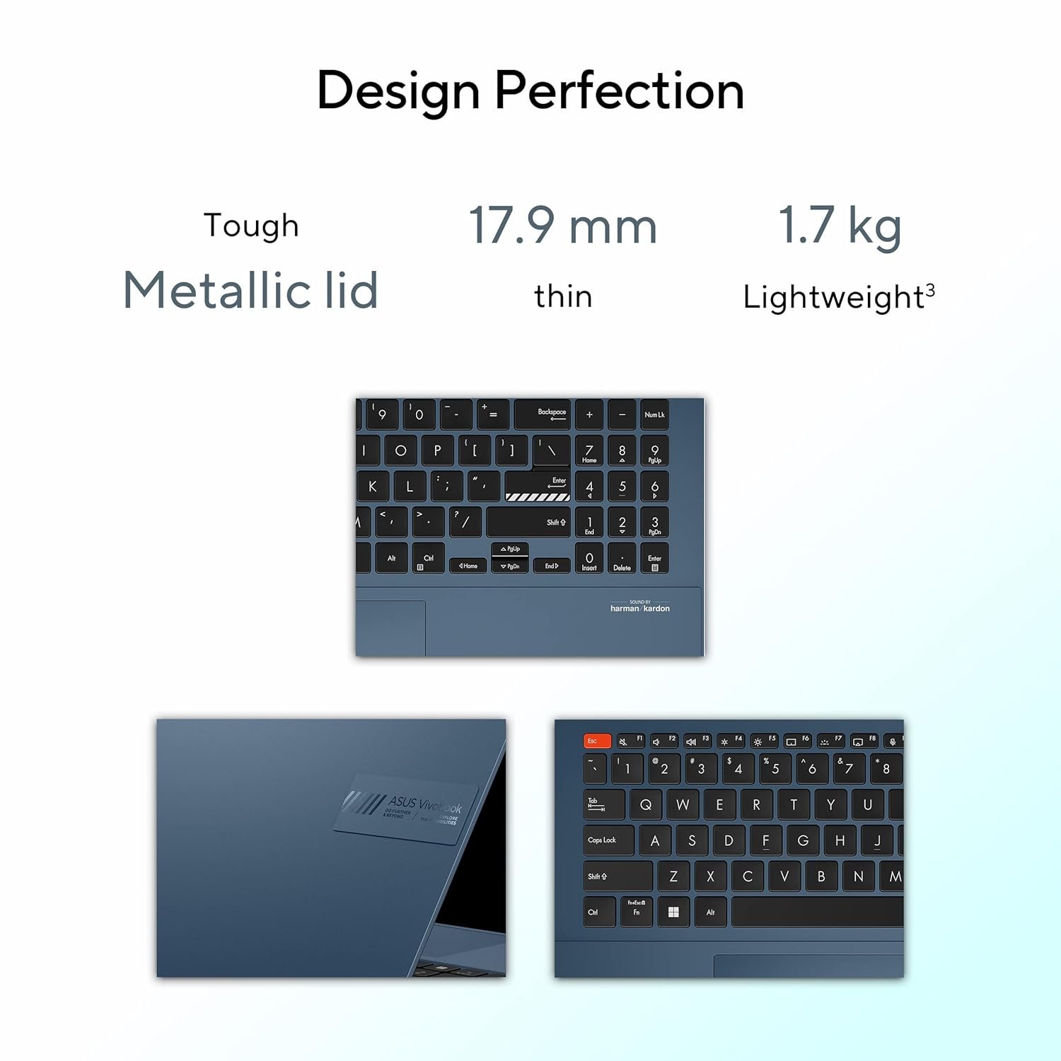 ASUS Vivobook S 15 OLED (2023), Intel Core EVO i5-13500H, 13th Gen, 16GB RAM, 512GB SSD, 2.8K OLED 120Hz, 15.6"/39.62cm, Windows 11, MS Office 2021, Blue, 1.7KG, S5504VA-MA541WS, Iris Xe, 75WHr Laptop - Image 6